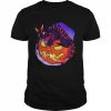 Scary Cat With Horns Pumpkin Cat  Classic Men's T-shirt