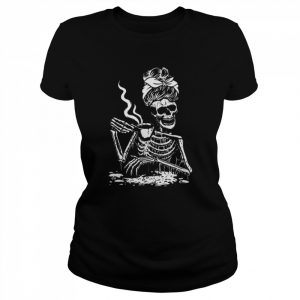 Skeleton coffee messy bun design  Classic Women's T-shirt