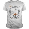 Skeleton my favorite season is the fall of the patriarchy Halloween  Classic Men's T-shirt