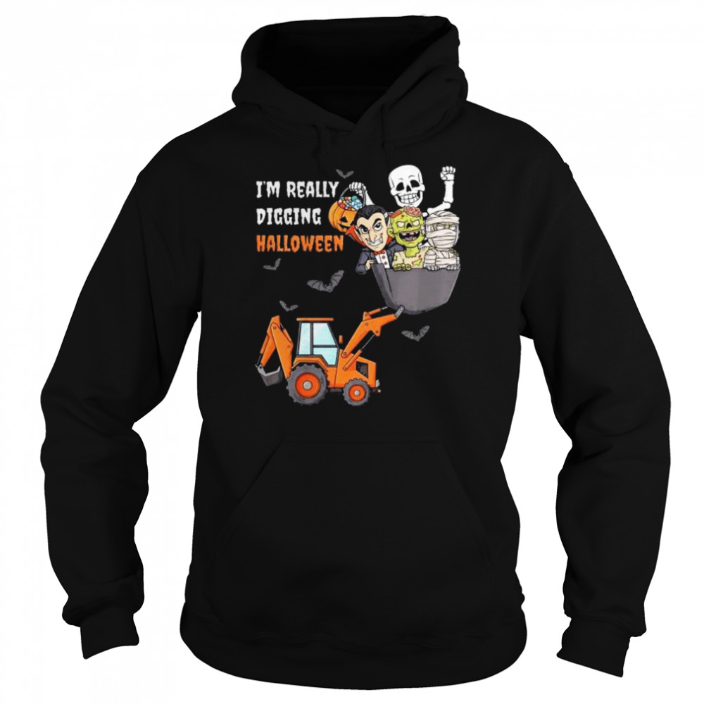 Skeleton zombie I’m really digging halloween  Unisex Hoodie