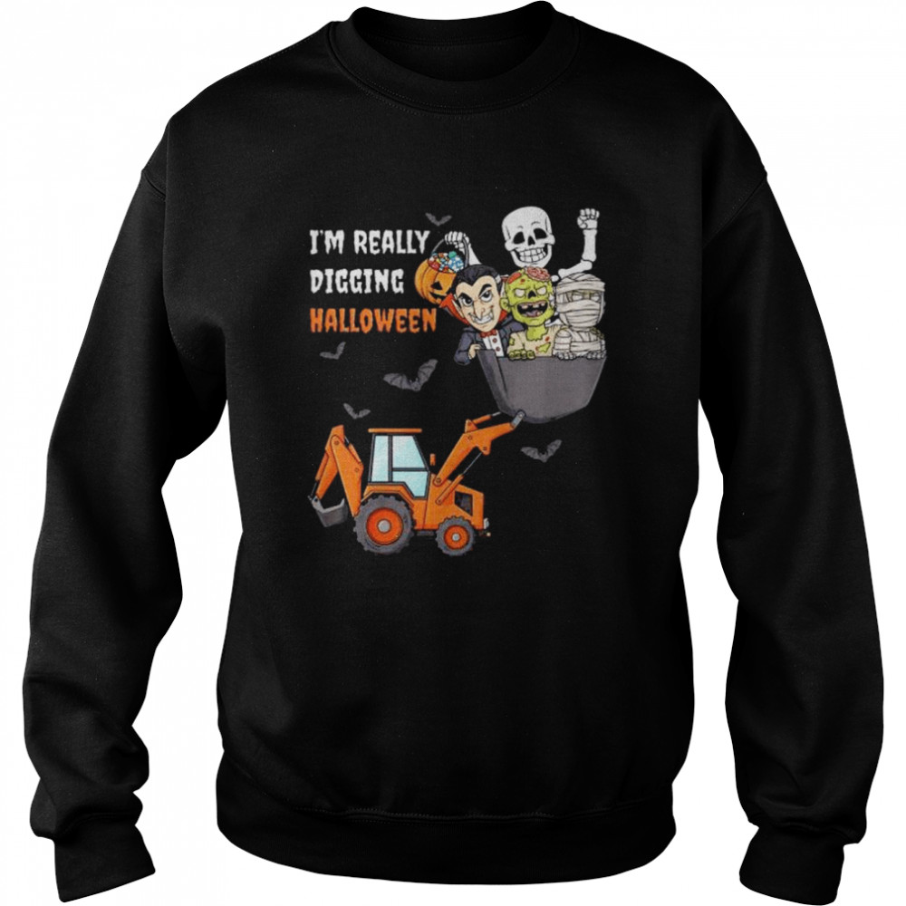 Skeleton zombie I’m really digging halloween  Unisex Sweatshirt