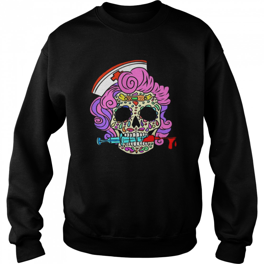 Skull Halloween Nurse Nursing Cute Design  Unisex Sweatshirt