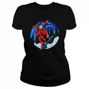 Snowskating Astronaut Christmas Gift  Classic Women's T-shirt