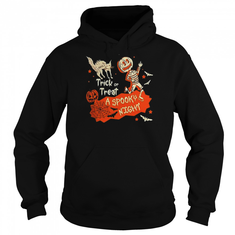 Spooky Halloween Horror Nights Trick R Treat Skeleton Pumpkin Shirt Unisex Hoodie