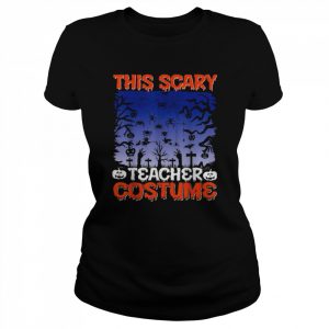 This Is My Scary Teacher Costume Spooky Pumpkin With Sunset  Classic Women's T-shirt