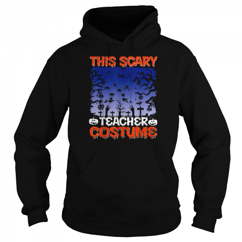 This Is My Scary Teacher Costume Spooky Pumpkin With Sunset  Unisex Hoodie