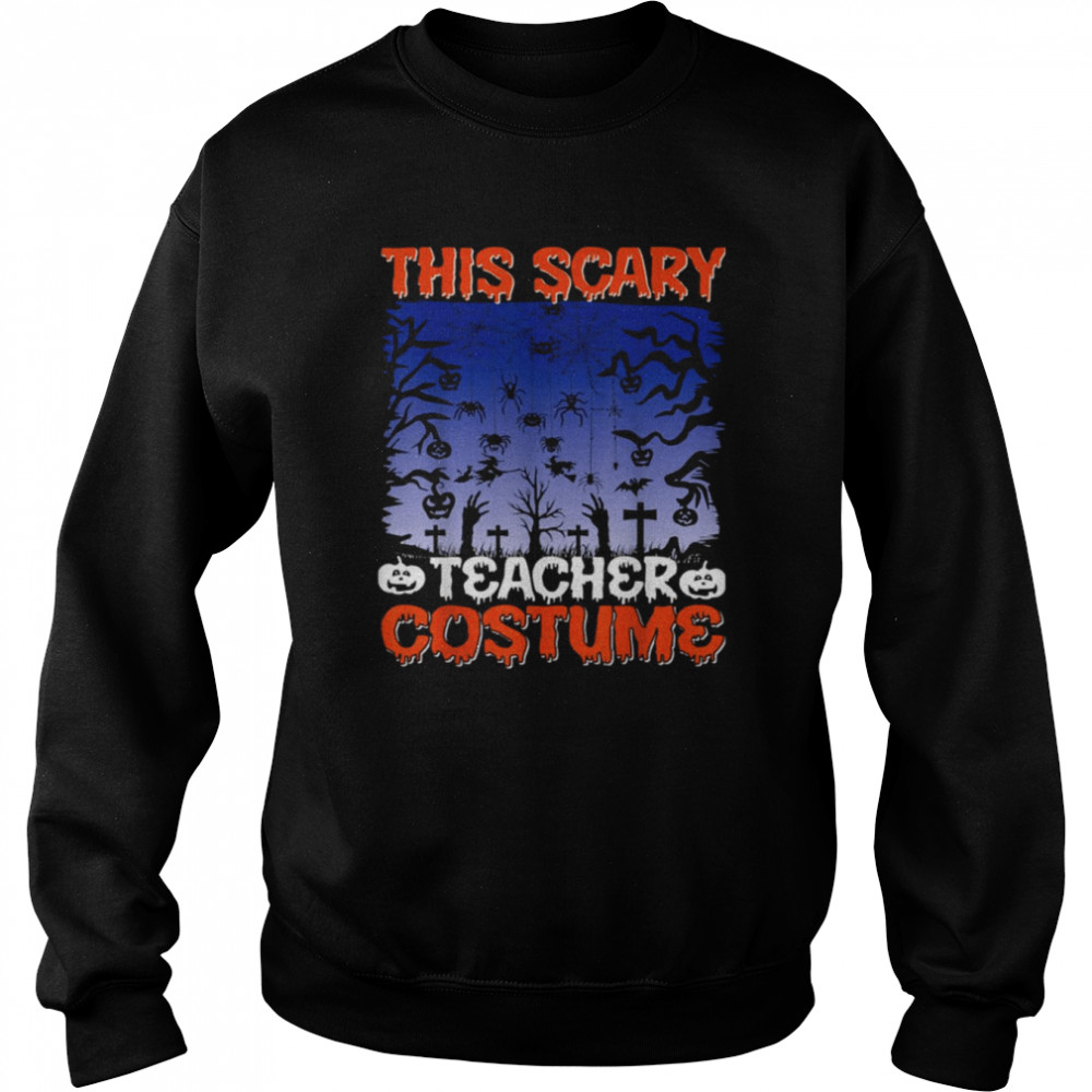 This Is My Scary Teacher Costume Spooky Pumpkin With Sunset  Unisex Sweatshirt