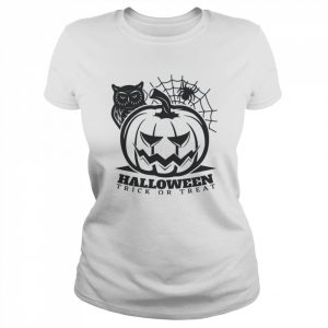 Trick Or Treat Halloween Black And White Art  Classic Women's T-shirt