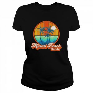 Vintage Miami Beach Florida Summer Vacation Beach Souvenirs Shirt Classic Women's T-shirt