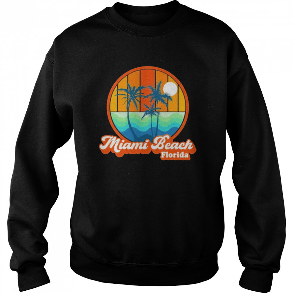 Vintage Miami Beach Florida Summer Vacation Beach Souvenirs Shirt Unisex Sweatshirt