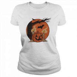 Vintage Pumpkin Scene Halloween Monsters  Classic Women's T-shirt