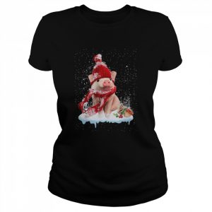 Welcome Merry Christmas Funny Pig  Classic Women's T-shirt