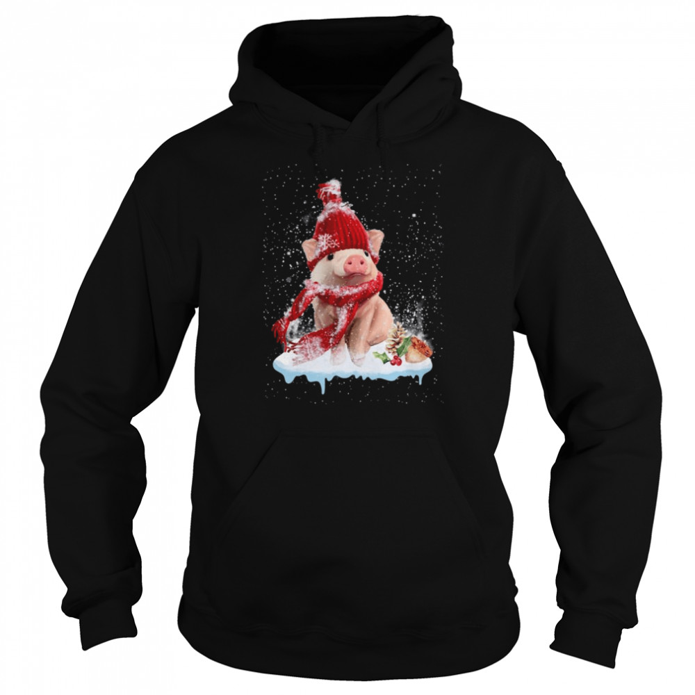 Welcome Merry Christmas Funny Pig  Unisex Hoodie