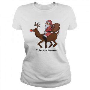 Yeehaw Santa & Reindeer Graphic Xmas  Classic Women's T-shirt