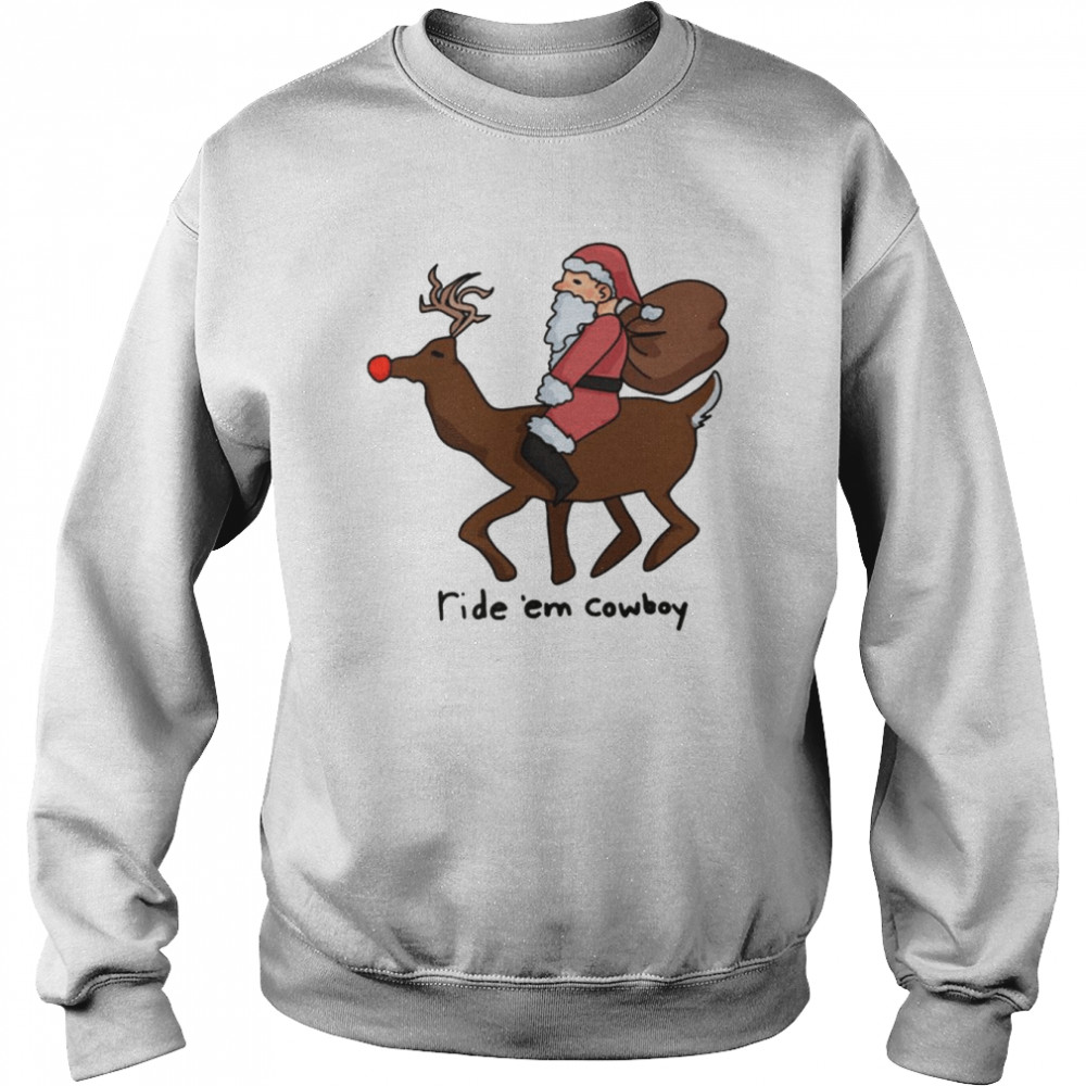 Yeehaw Santa & Reindeer Graphic Xmas  Unisex Sweatshirt