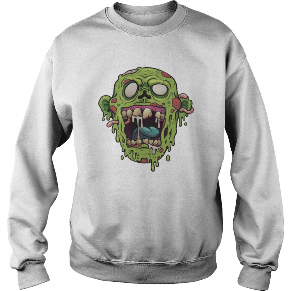 Zombie Face Halloween Shirt Unisex Sweatshirt